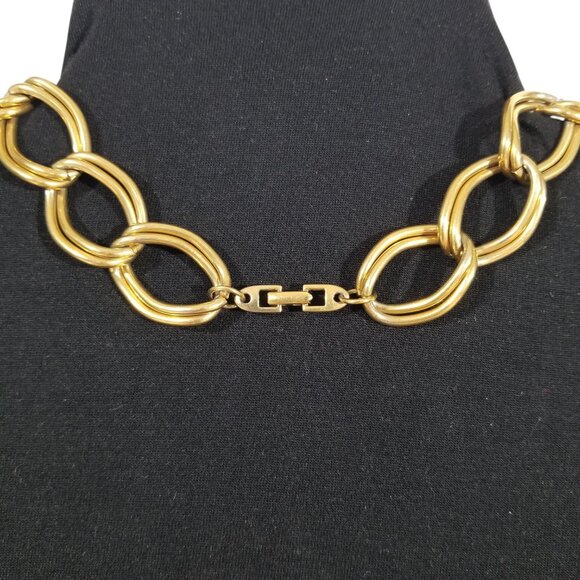 Napier Gold Chain Necklace with Double Oval Loops - Picture 3 of 10